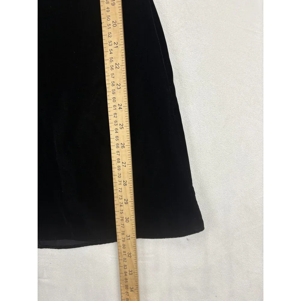 Zara Black Velvet High-Neck Smocked Cuff Long‎ Sleeve Dress XS